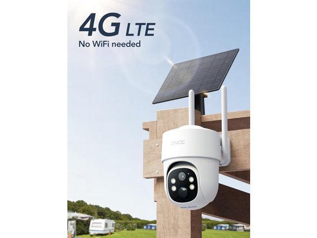 GNCC 4G LTE Cellular Security Camera, 2K Solar Outdoor Camera Wireless, No WiFi Security Camera, Color Night Vision, Spotlight, 2-Way Audio, PIR...