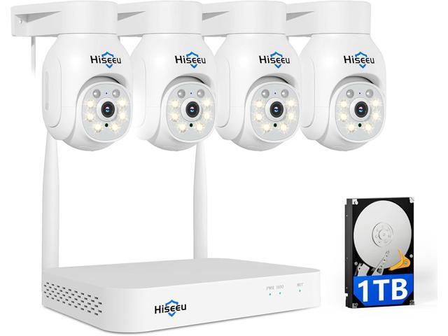 Hiseeu 5MP Wireless PTZ Security Camera System, Indoor Outdoor IP66 Waterproof WiFi Camera, 4K 10CH NVR, 2-Way Audio, Motion Detection Alarm, 24/7.