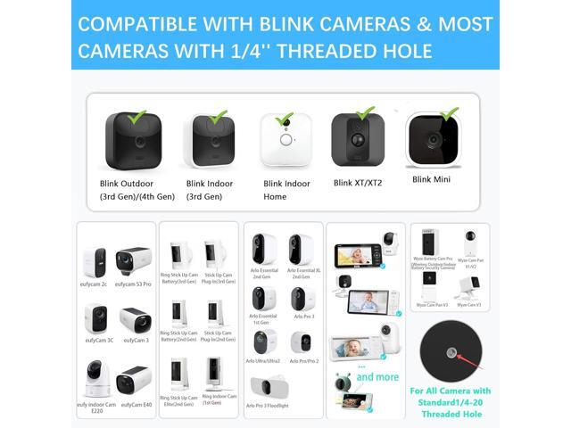 Adjustable Mount for Blink Outdoor 4, Blink XT2, Blink XT and Blink Mini Camera,Heavy Duty Clamp Mount(Black, 2 Pack)