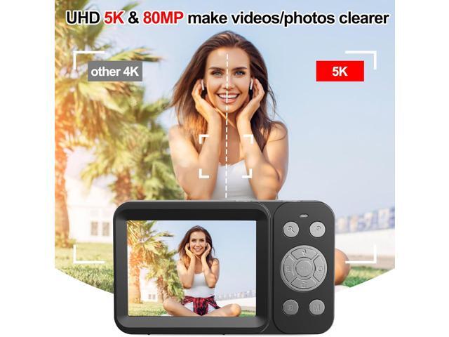 Upgraded 5K Dual Screen Digital Camera,80MP Vlog Photography Camera for YouTube,Campus,Travel,Compact Point & Shoot Camera for Teens & Beginners...
