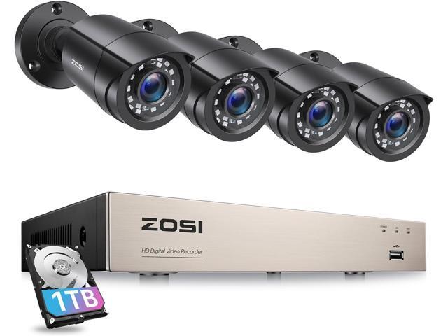 ZOSI 8CH 3K Lite Home Security Camera System with 1TB HDD,AI Human Vehicle Detection,Night Vision,4pcs 1080P Indoor Outdoor Surveillance.