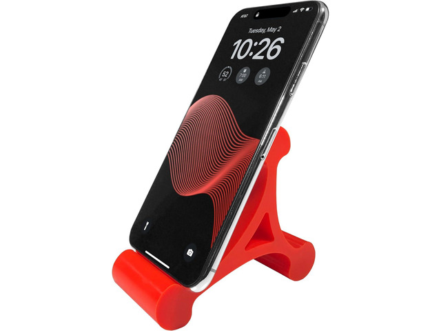 Skalene Phone Stand - 100% Silicone Rubber, Adjustable Phone Holder, Prop, Rest - Desk, Office, Home, Kitchen Accessory (Flash Red)