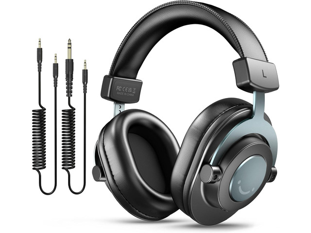 FIFINE Studio Monitor Headphones for Recording, Wired Headphones with 50mm Driver, Over Ear Headset with Detachable Cables 3.5mm or 6.35mm Jack,...