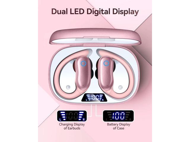 GNMN Active Noise Cancelling Ear Buds Wireless Earbuds 96hrs Playback Bluetooth Headphones Dual Battery Display Stereo Bass Earphones with Earhooks...