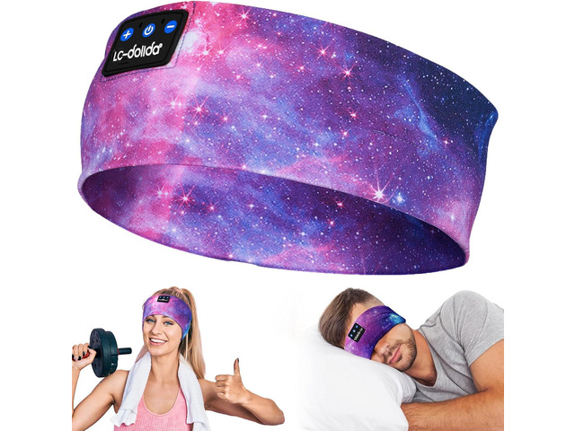 LC-dolida Sleep Headphones Bluetooth Headband Sleeping Wireless Headband Headphones with Thin HD Stereo Speakers Perfect for Side Sleepers, Sport,...
