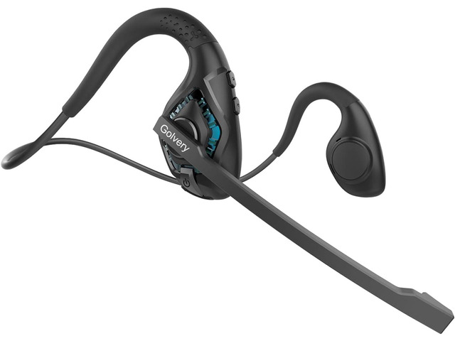 Golvery Latest Bluetooth 5.3 Headset w/DSP Noise Canceling Boom Microphone & Mute for Cellphone, Lightweight Comfort Open Ear Wireless Headphones...