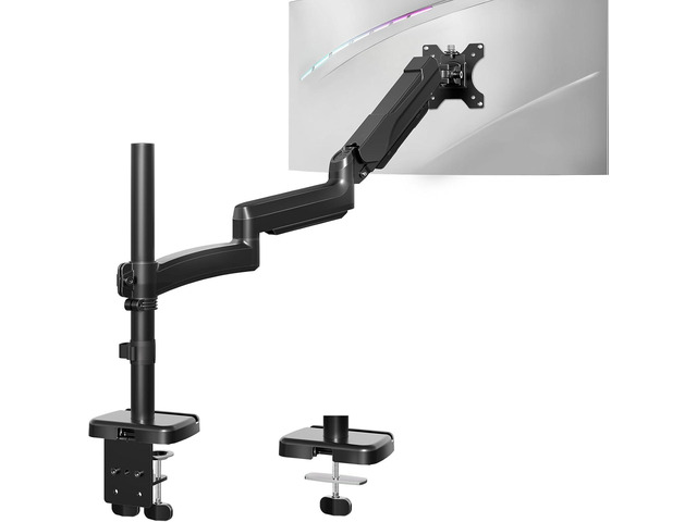 MOUNT PRO Single Long Monitor Arm, 13 to 32 inch Computer Monitor Desk Mount, Extra Long Adjustable Screen Stand, Tall Display Mount with Tilt,...
