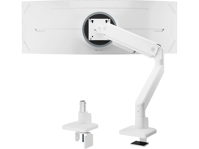 monTEK Single Monitor Arm for Max 45 Inch Ultrawide Screens Adjustable Monitor Desk Mount Holds 35 Lbs Cable Management with C Clamp/Grommet Desk...