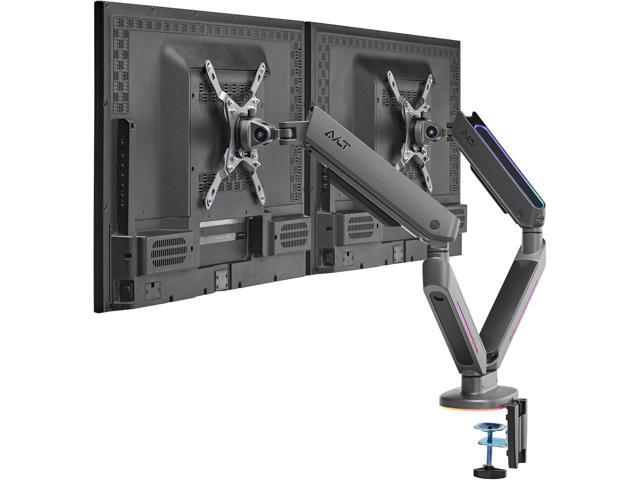 AVLT Dual 27-43 RGB Gaming Monitor Arm Desk Mount Built-in 20 Lighting Modes Touch Button Control Fits Flat/Curved/Ultrawide Screen Height Swivel...