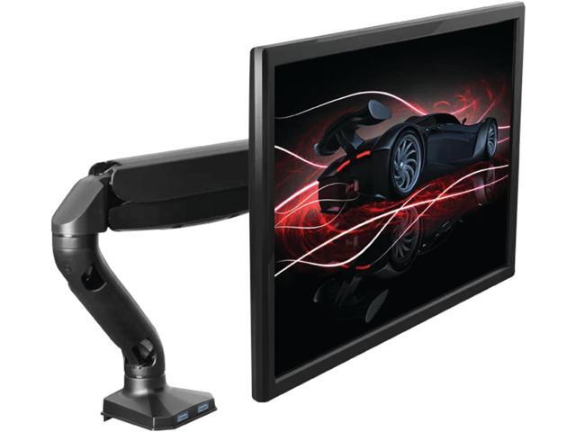 Single Monitor Arm Desk Mount, Computer Monitor Arm Mount w/2 USB Ports Adjustable Height Single Riser, Universal Clamp, Computer Riser, Work from...