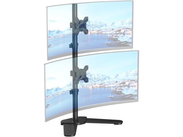 Dual Monitor Stand Free Standing Desk Mount Monitor Arm Fits Two Screens up to 32 inch 22 lbs Fully Adjustable Arms with Max VESA 100x100mm (ML7802)