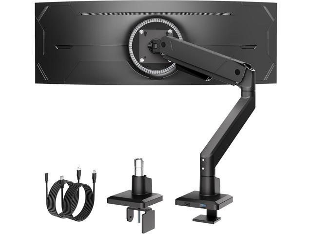 monTEK Single Monitor Arm with USB for Max 45 Inch Ultrawide Screens Adjustable Monitor Desk Mount Holds 35 Lbs Cable Management with C...