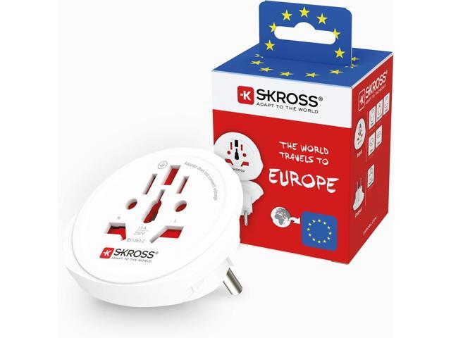 Skross World to Europe Country Travel Adaptor, White