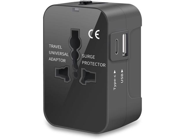 Travel Adapter, Universal Power Adapter Worldwide Wall AC Power Plug Converter Travel Charger with Type-C and USB-A Charging Ports for USA EU UK...