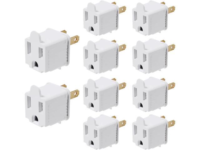 2 to 3 Prong Polarized Grounding Adapter Outlet 3 Prong to 2 Prong Adapter - Allows a 2 Prong Outlet to Accept 3 Prong Plugs Converters for Wall...