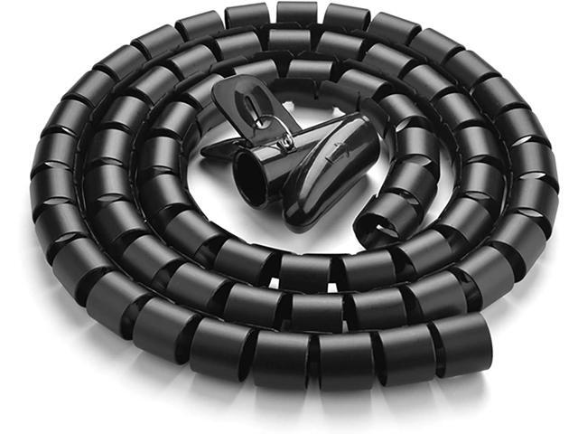 10FT Cable Management Sleeve Cord Bundler 0.8' Diameter w/Zip Clip Zipper Wire Wrap Cord Organizer Cable Tube Hider Flexible & Expandable Home &.