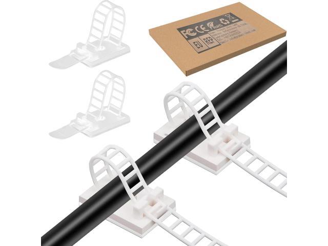 Adjustable 3M Adhesive Cable Management Clips 100Pcs, Large self Adhesive Cable Ties Clips Suitable for Cable Management Under desks and on.