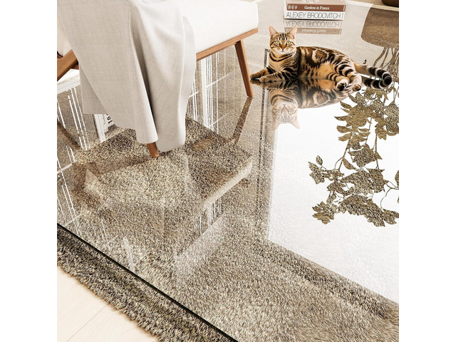 Tempered Glass Chair Mat 58'x44' Ultra-Clear Office Chair Mat for Hardwood Floors & Low-Pile Carpets Heavy-Duty 0.2' Scratch-Resistant Surface...