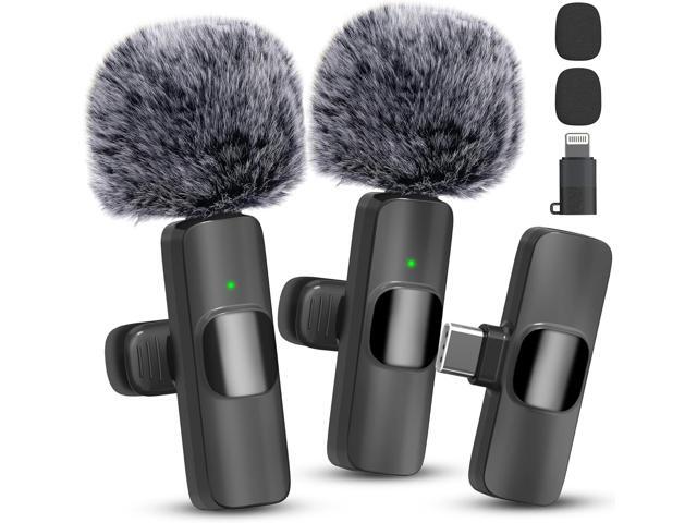 Wireless Microphone for iPhone, Android Wide Compatibility Noise Reduction Clear Sound Lavalier Microphone for Podcast, Video Recording, Live.