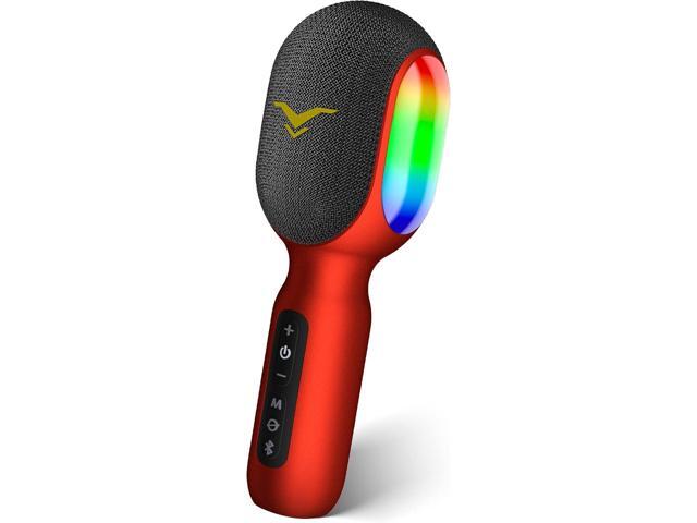 Wireless Bluetooth Karaoke Microphone, 5-in-1 Portable Handheld Mic Speaker with Dynamic RGB Lights, Mini Karaoke Machine for Car Travel Home.