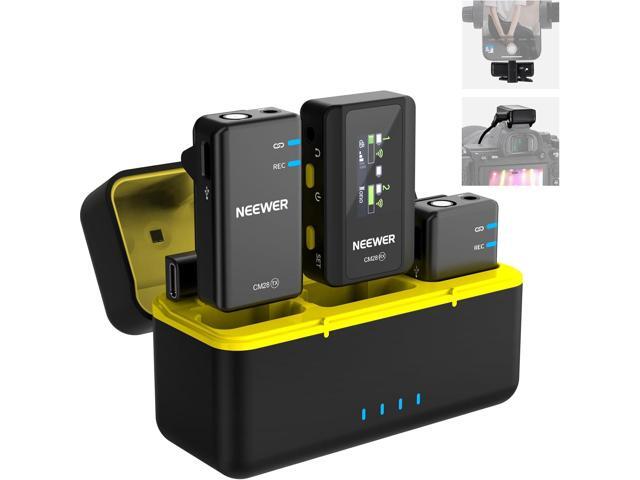 NEEWER CM28 (1 RX + 2 TX + Charging Case), Wireless Lavalier Microphone, Smart Noise Cancelling, 48KHz/16Bit 9 Hrs Uncompressed Recording,.