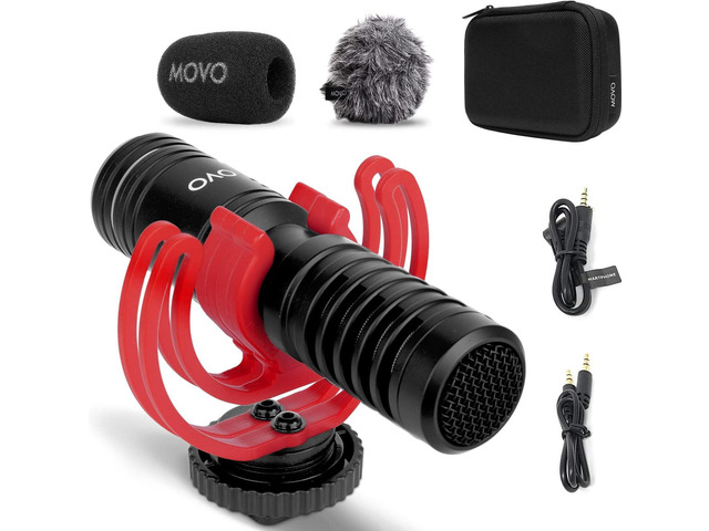 Movo VXR10-PRO Professional Video Microphone for Camera with Rycote Lyre Shock Mount - Shotgun Mic Compatible with DSLR Cameras and iPhone, Android...