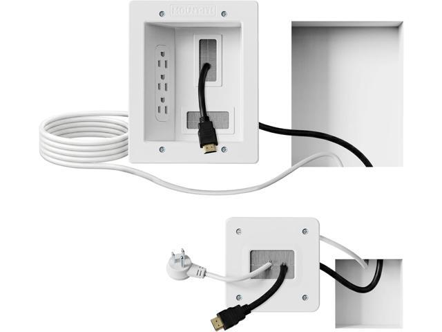 Mount-It! in-Wall TV Cable Management Kit with Recessed Power - Triple Outlet, 9ft Extension Cord and Hand Saw - Easy, Safe TV Outlet Wall Kit and...