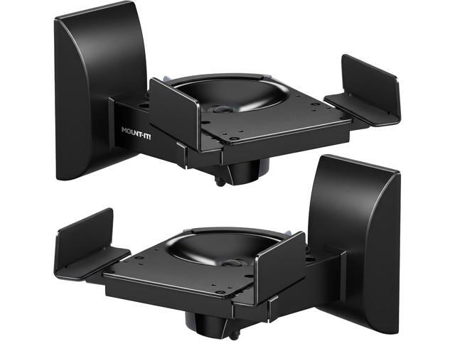 Mount-It! Bookshelf Speaker Wall Mount, Pair of Universal Side Clamping Speaker Shelf Wall Mounting Brackets for Large or Small Speakers, 2 Full...
