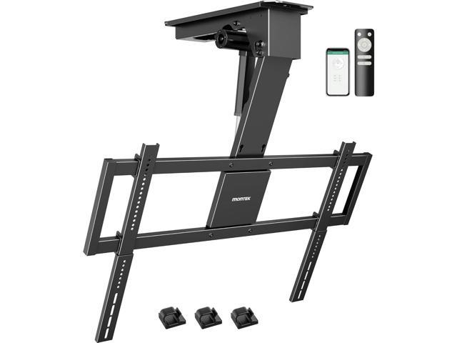 monTEK Motorized Ceiling TV Mount for 43-86 Inch TVs, Heavy-Duty 121lbs (4X Load Tested), Off-Center VESA Compatible, Electric Flip Down with...
