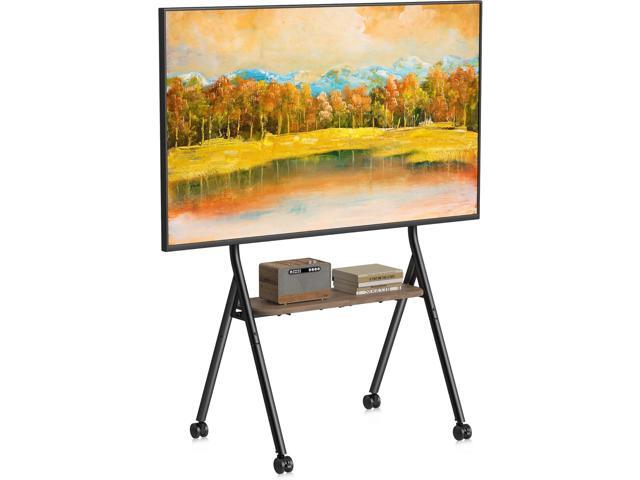 Easel Rolling TV Stand for 32-80 Inch TV up to 121lbs, Mobile Portable TV Cart with Wheels Minimalist for Home Office Living Room, Max 600x400mm...