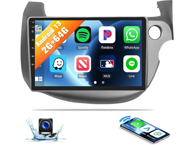 SIXWIN 2G+64G Android Car Stereo Radio for Honda Fit Jazz 2008-2013 Right Drive CarPlay Android Auto Mirror Link 10.1 Inch Touch Screen with GPS...