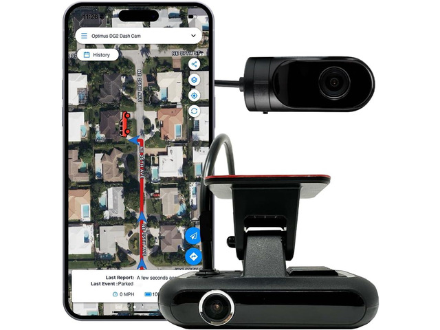 Optimus DG2 - Live Dashcam & GPS Tracker - View Remote Video Footage - 2 Channel - Real-Time Tracking - Harsh Driving, Speeding and Other...