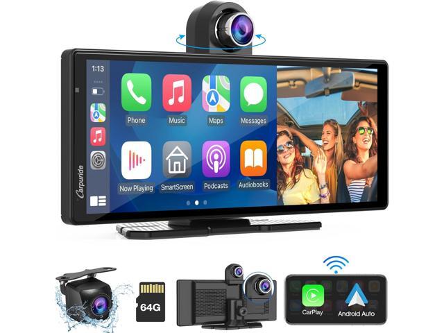 CARPURIDE W903 Portable Carplay & Android Auto with Dash Cam - 9.3' HD IPS Screen, 4K Front &1080P Rear Cam, Loop Recording, Bluetooth, Mirror.