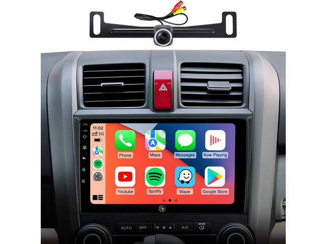 9 Inch Car Radio Stereo for Honda CR-V 2006-2011 Wireless CarPlay Android Auto 5G WiFi GPS Navigation Touch Screen Bluetooth FM RDS HD Backup...