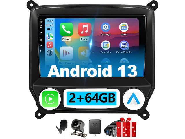 Car Radio Stereo Compatible with Chevy Silverado & GMC Sierra 2014 2015 2016 2017 2018 Replacement Radio Upgrade, CarPlay & Android Auto, GPS, Backup...