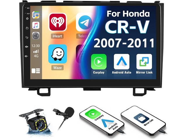 Car Stereo MP5 Player for Honda CRV 2007-2011 Car Radio with Apple Carplay Android Auto Mirror Link, 9' Touch Screen Radio with Bluetooth Backup...