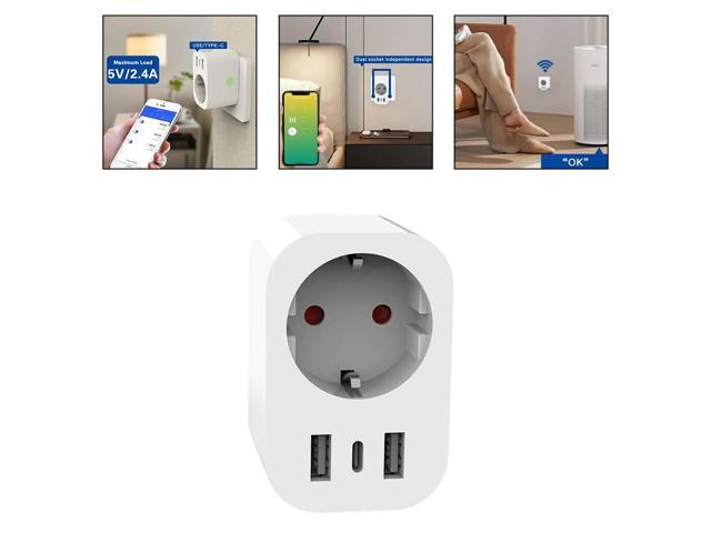 For Tuya Socket 16A With Type C Charger Port Timer Switch APP Control For Home Improvement Tool Accessory