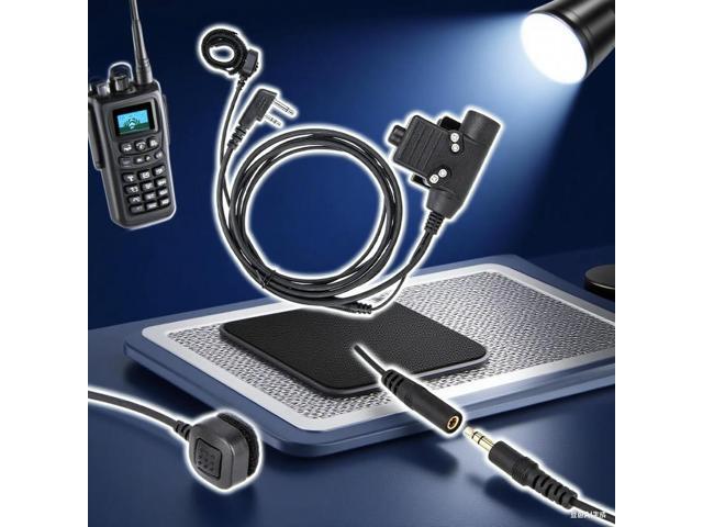 For ICOM ICV8 V80 V82 Radio Adapter with U94 PTT Push to Talk and Cold Resistant PU Cable for Clear Audio Transmission