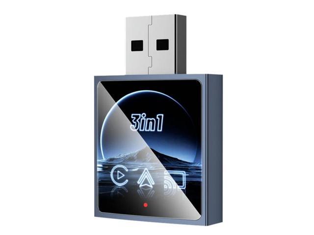 Carplay Wireless Adapter Android Auto Mirror Link 3 In 1 USB Dongle Wired To Wireless Plug And Play