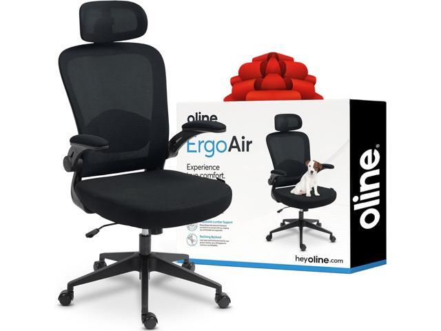 Oline ErgoAir Ergonomic Office Chair Adjustable Lumbar Support, Flip-Up Armrests, Mesh Computer Desk Chair, Swivel Rolling Executive Gaming Chair...