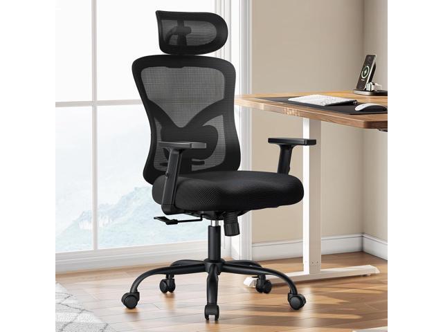 Marsail Ergonomic Office Chair Ergonomic Gaming Chair with Lumbar Support, 2D Headrest, Adjustable Armrests, Contoured Seat Cushion, Computer Desk.