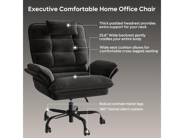 Bestier Cross Legged Office Chair, Criss Cross Chair with Adjustable Arms, 135° Reclining Velet Executive Chair with Wheels, Big and Tall Computer...