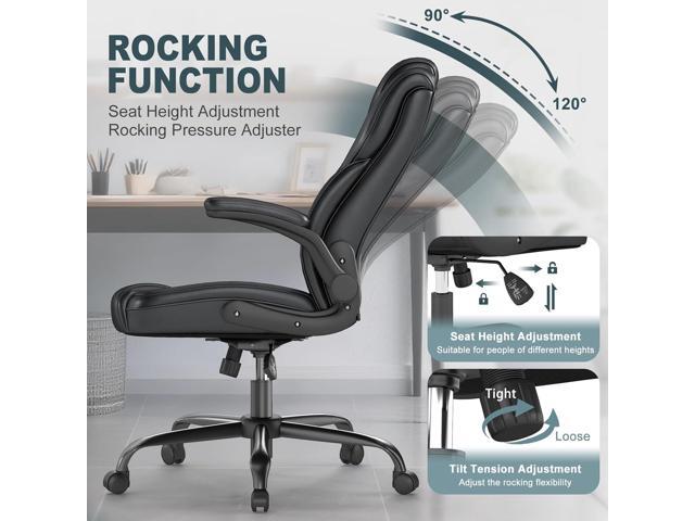 AnyGod Executive Office Chair, Comfy Ergonomic Computer Desk Chairs with Flip-up Armrests, Lumbar Support, High Back, 360° Swivel and Rocking...