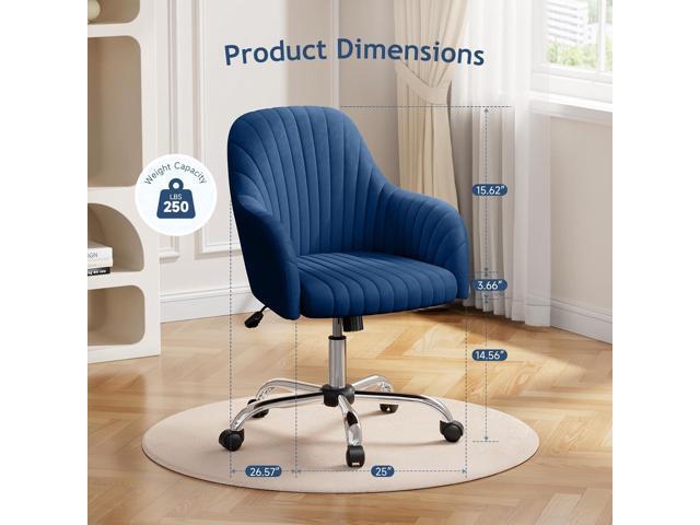 Warmiehomy Velvet Desk Chair for Home Office, Modern Adjustable Swivel Task Chair, Women Vanity Chairs with Arm Rest for Bedroom Dressing Room,...