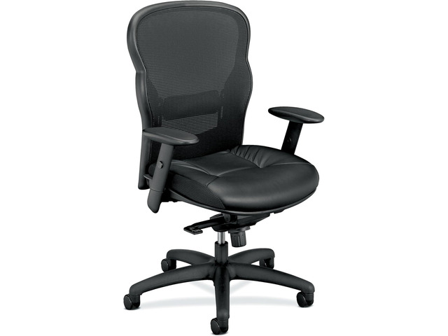 HON Wave High Back Leather Ergonomic Office Chair Lumbar Support with Adjustable Arms, Breathable Mesh Ergonomic Desk Seat for Computers, Office,...