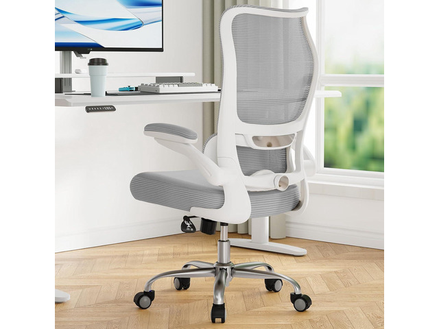 TRALT Ergonomic Office Chair - Desk Chair with Wave High Back Adjustable Lumbar Support Computer Chair - Gaming Chairs Mesh Backrest and PU Leather...