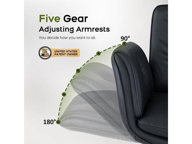 Criss Cross Chair with Armrests & Wheels, PU Leather Vanity Chair, Comfortable Adjustable Swivel Computer Office Desk Chairs for Home, Make Up, Bed...