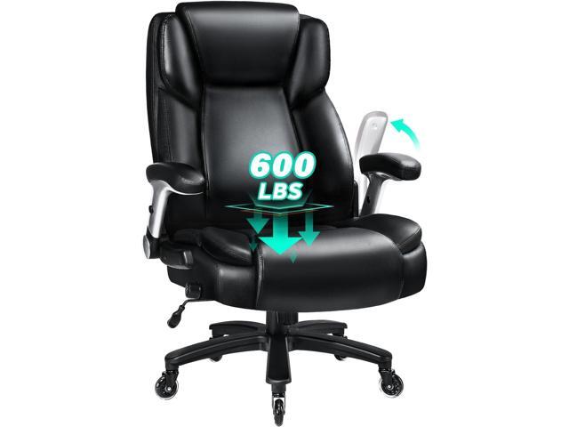 VITESSE 600lbs Big and Tall Office Chair with Flip up Armrest, Large Heavy Duty with Ergonomic Lumbar Support, Executive Office Chair for Heavy.