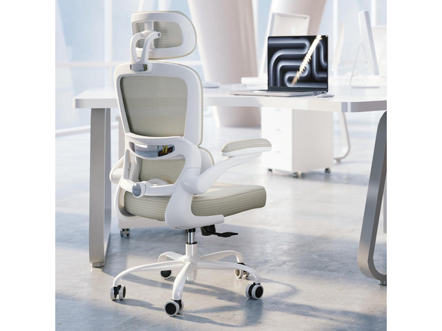TRALT Ergonomic Office Chair - Desk Chair with Adjustable Headrest Lumbar Support Computer Chair - Mesh Comfy Chair with Flip-up Armrests - Gaming...