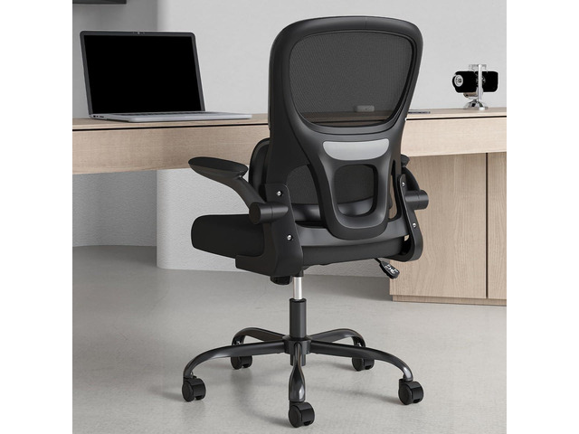 Soohow Office Chair, Mesh Ergonomic Office Chair with Lumbar Support, Comfy Swivel Computer Desk Chair with Flip Armrest Rolling Wheels for Home...